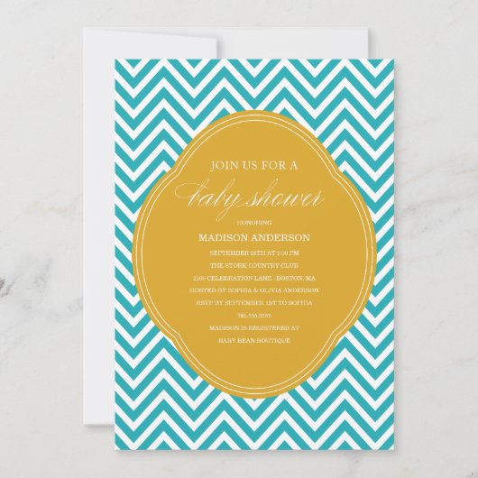 CHEVRON SHOWER | BABY SHOWER INVITATIONS KAART (Voorkant)