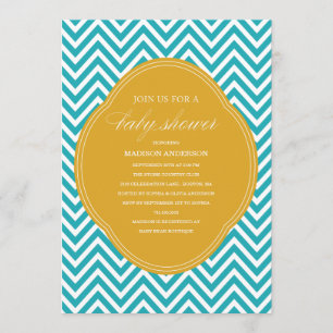 CHEVRON SHOWER   BABY SHOWER INVITATIONS KAART