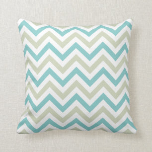 Chevron Sierkussen {Aqua & Sage}