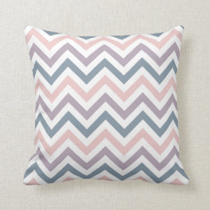 Chevron Sierkussen   {Perzik, Lavender & Denim}
