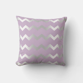 Chevron Silver Gray Stripes Lines Lavender Kussen