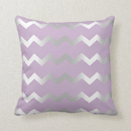 Chevron Silver Gray Stripes Lines Lavender Kussen