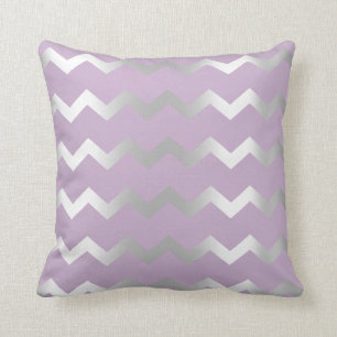 Chevron Silver Gray Stripes Lines Lavender Kussen