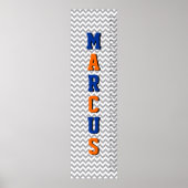 Chevron Six Letter Name Growth Chart Poster (Voorkant)