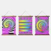 Chevron Spirals Lines Series of 3 Hangend Wandkleed (Driedubbel)