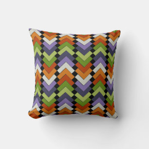 Chevron Squares in Folk Art Colors Kussen
