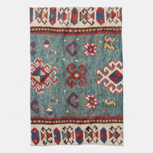 Chevron Stars : 19e eeuw kleurrijk staal blauw Theedoek