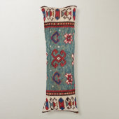 Chevron Stars Blue Light Blauwgroen  Lichaamskussen (Voorkant Verticaal)