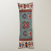 Chevron Stars Blue Light Blauwgroen  Lichaamskussen (Achterkant (Verticaal))