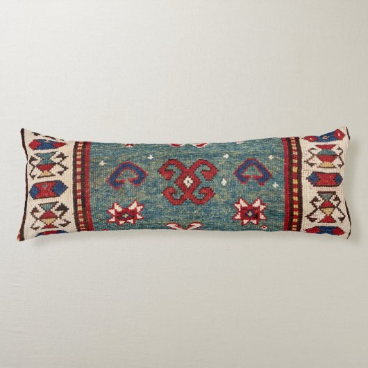 Chevron Stars Blue Light Blauwgroen  Lichaamskussen (Voorkant)