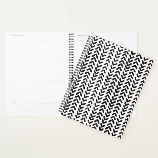 Chevron streep - zwart planner (Display)