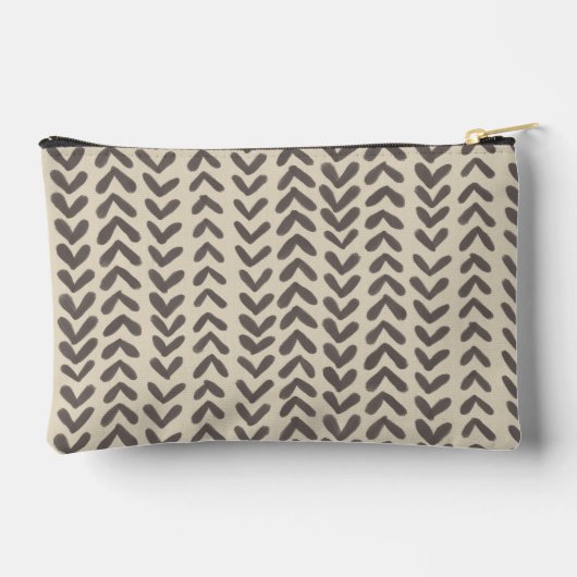 Chevron streeppatroon - kleibruin etui (Achterkant)