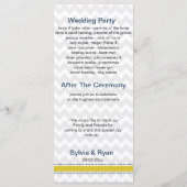 chevron strepen, anker, nautisch huwelijksprogramm programmakaart (Achterkant)