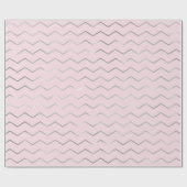 Chevron Strepen Lijnen Zilver Metallic Roze Elegan Cadeaupapier (Vlak)