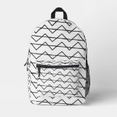 Chevron Stripe Black en White Geometric Pattern Bedrukte Rugzak (Voorkant)