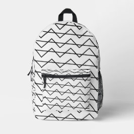 Chevron Stripe Black en White Geometric Pattern Bedrukte Rugzak
