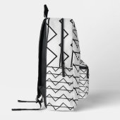 Chevron Stripe Black en White Geometric Pattern Bedrukte Rugzak (Links)