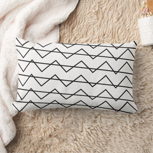 Chevron Stripe Black en White Geometric Pattern Kussen (Deken)
