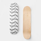Chevron Stripe Black en White Geometric Pattern Persoonlijk Skateboard (Voorkant)