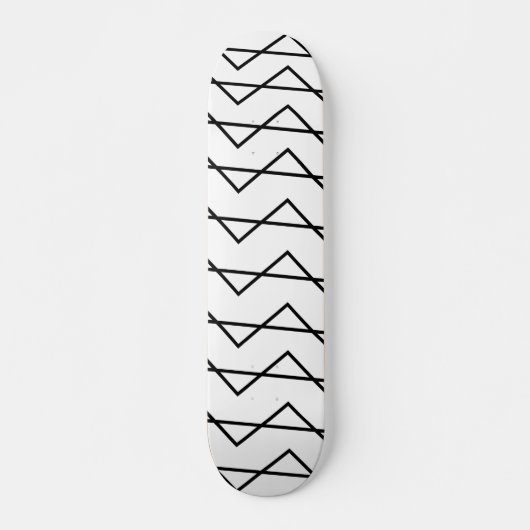 Chevron Stripe Black en White Geometric Pattern Persoonlijk Skateboard (Voorkant)