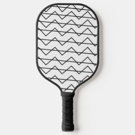 Chevron Stripe Black en White Geometric Pattern Pickleball Paddle