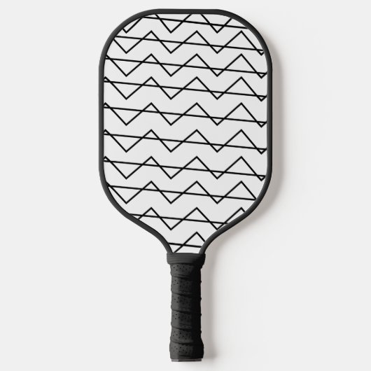Chevron Stripe Black en White Geometric Pattern Pickleball Paddle (Voorkant)