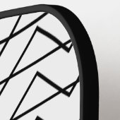 Chevron Stripe Black en White Geometric Pattern Pickleball Paddle (Links Detail)