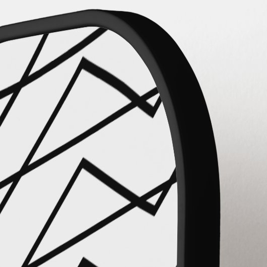 Chevron Stripe Black en White Geometric Pattern Pickleball Paddle (Links Detail)