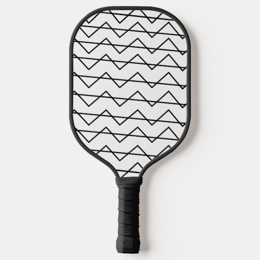 Chevron Stripe Black en White Geometric Pattern Pickleball Paddle (Achterkant)