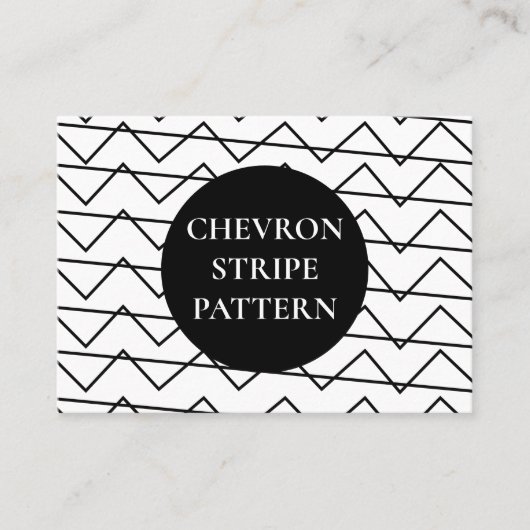 Chevron Stripe Black en White Geometric Pattern Visitekaartje (Voorkant)