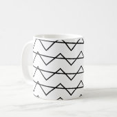 Chevron Stripe Black en White Koffiemok (Voorkant links)