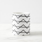 Chevron Stripe Black en White Koffiemok (Center)