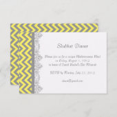 Chevron Stripe - gele uitnodiging - invoegen (Voorkant / Achterkant)