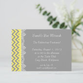 Chevron Stripe - gele uitnodiging - invoegen (Staand voorkant)