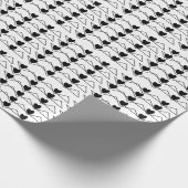 Chevron Stripe Hearts Black and White Pattern Cadeaupapier (Hoek)