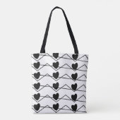 Chevron Stripe Hearts Valentijnsdag Tote Bag (Achterkant)
