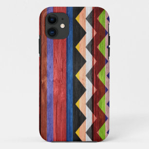 Chevron Stripe Modern Wood iPhone 11 Hoesje