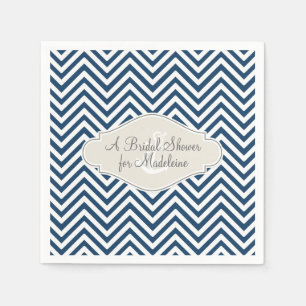 Chevron Stripe Moderne Nautische Anker Douche Deco Servet