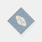 Chevron Stripe Moderne Nautische Anker Douche Deco Servet (Hoek)
