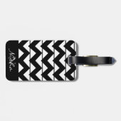 Chevron Stripe Monogram Naam Bagagelabel (Achterkant horizontaal)