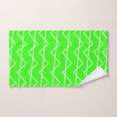 Chevron Stripe Neon Green White Geometric Pattern Bad Handdoek (Handdoek)