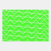 Chevron Stripe Neon Green White Geometric Pattern Inpakpapier Vel (Voorkant)