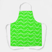 Chevron Stripe Neon Groen Wit Geometrisch Schort (Voorkant)