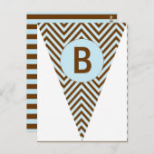 Chevron Stripe Party Flag Bunting Banner Post Card Briefkaart (Voorkant / Achterkant)