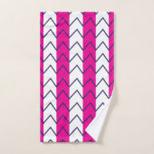 Chevron Stripe Roze en White Geometric Pattern Bad Handdoek (Handdoek)