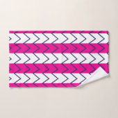 Chevron Stripe Roze en White Geometric Pattern Bad Handdoek (Handdoek)