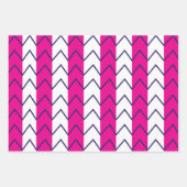 Chevron Stripe Roze en White Geometric Pattern Inpakpapier Vel (Voorkant 2)