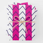 Chevron Stripe Roze en White Geometric Pattern Inpakpapier Vel (In situ)