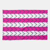 Chevron Stripe Roze en White Geometric Pattern Theedoek (Horizontaal)