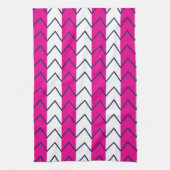 Chevron Stripe Roze en White Geometric Pattern Theedoek (Verticaal)